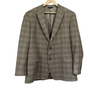 BROOKS BROTHERS 346 Regent Fit 46L Sport Coat Blazer Suit Jacket Beige Plaid Men